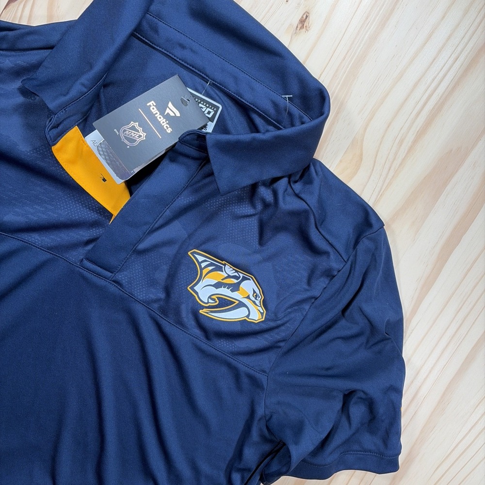Fanatics Nashville Predators  NHL Hockey Navy Polo Shirt Men's Size Medium